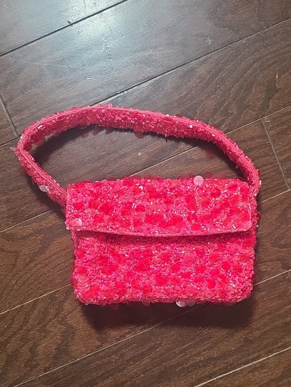 Urban Outfitters Pink Sequin Floral Mini Shoulder Bag